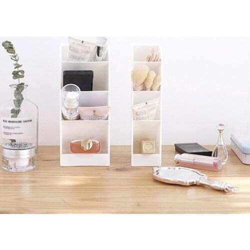Creative Multifunctional 4 Grid Desktop Organizer Pen Holder Makeup Storage Box School Office Accessories Stationery