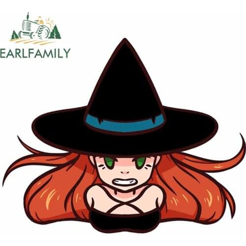 EARLFAMILY 13cm x 10.7cm for Witch Car Motorcycle Stickers Surfboard Fine Decal Car Door Protector Suitable for VAN RV SUV