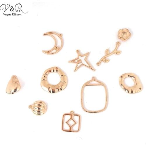2020 New Diy Hand Made Jewelry Accessories Gold Plated Alloy Metal Moon Star Shell Flower Materials Findings For Making Jewelry