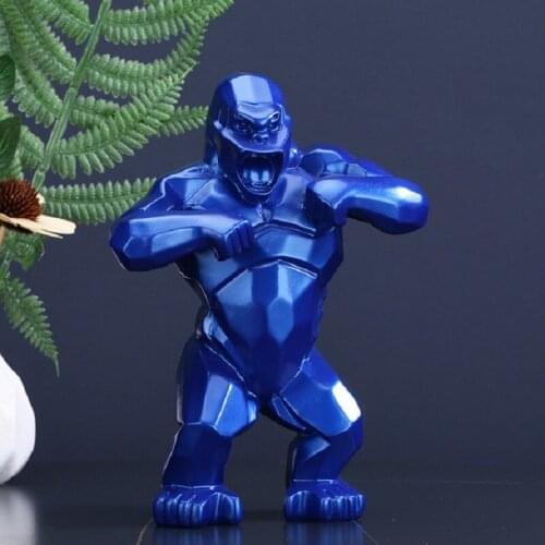 2021 New Monkey King Kong Living Room Decoration Gorilla Sculpture Geometric Modern Statue Birthday Gift For Wedding Collectible
