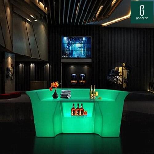 New Led Luminous Cocktail Table Round shape plastic Bar Table For Night Club Coffee Shop Lighting Furniture bar table set