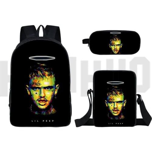 New Mochila 3D Lil peep Backpack Women High Quality Travelbag Men Zipper Rucksacks Notebook Shoulder Bag Schoolbag Pencil Case