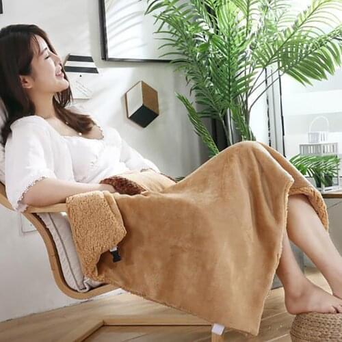 Heated Blanket 60*80cm Winter Warm USB Heating Blanket Electric Heated Shawl Flannel Throw Blanket Warming Electric Heating Pads