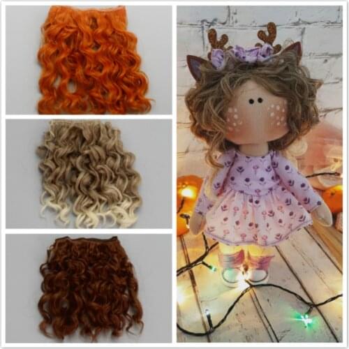 15*100cm doll tresses Screw Curly Hair Extensions for All Dolls DIY Hair Wigs Heat Resistant Fiber Hair Wefts Accessories toys