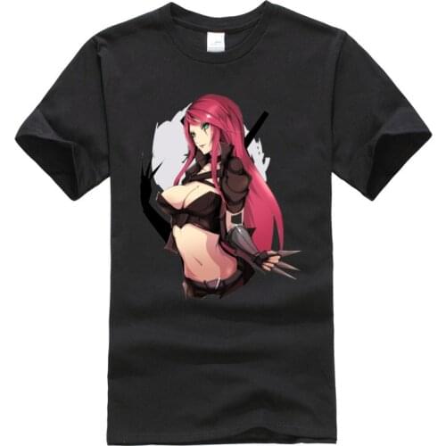 Sexy Katarina League Of Legends Game Mens Tshirt O-Neck Tees Short Sleeve Print Cotton T Shirt Cheap Funny Print T Shirt Man