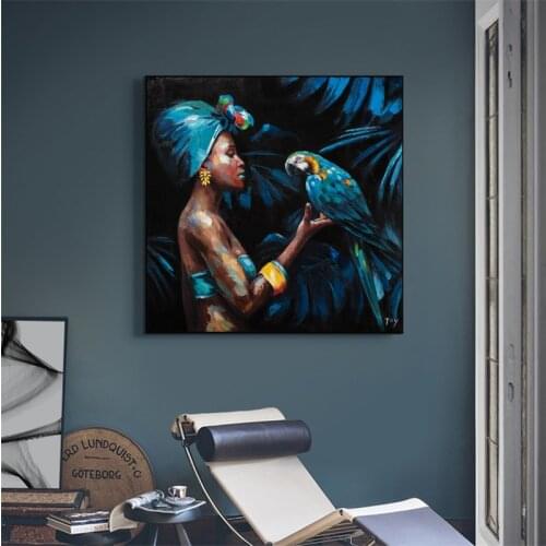 Beautiful Birds and Women Poster Animal Paintings On Canvas Modern Art Decorative Wall Pictures For Living Room Home Decoration