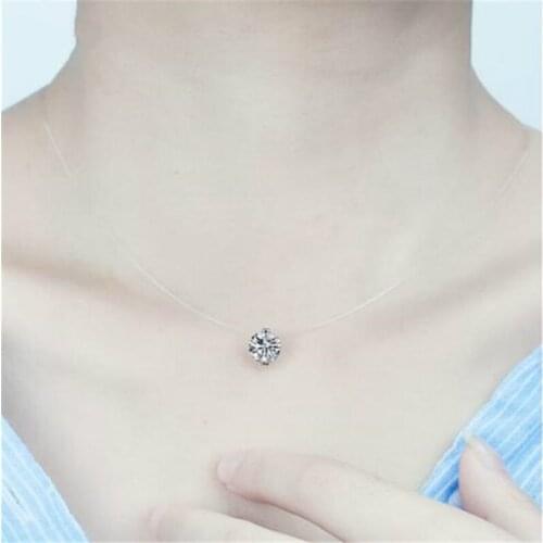RONGBIN Simple Transparent Thin Lines Rhinestone Pendant Tattoo Choker Necklace For Women Charm Fashion Collar Bijoux Jewelry