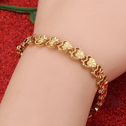 Luxury Heart Chain Bracelet Fashion Jewelry Gift Classic Design Trendy Unisex Bangle Bracelet