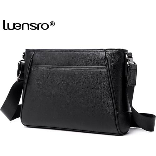 2021 New Design Mens Genuine Leather Messenger Bag Leather Shoulder Bag Cowhide Male Crossbody Bags Top Quality Men Bags Flap