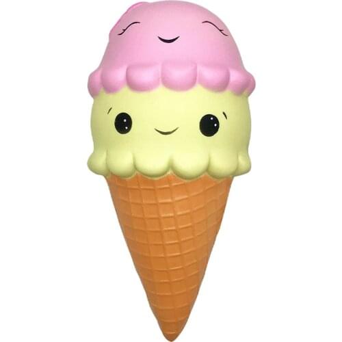 Super Jumbo Kawaii Cartoon Ice Cream Doll Squishy Soft Slow Rising Stress Relief Toys for Kids Baby Xmas Birthday Gift 17*8.5 CM