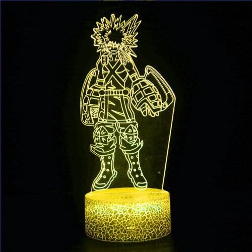 LED night light Katsuki Bakugo character childrens bedroom 3D touch sensor bedside lamp anime my hero academy gift night light