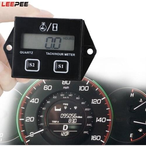 Digital Engine Tachometer For Motor Car Tach Hour Meter Digital Tachometer Motorcycle LCD Display Gauge Inductive Rpm Meter