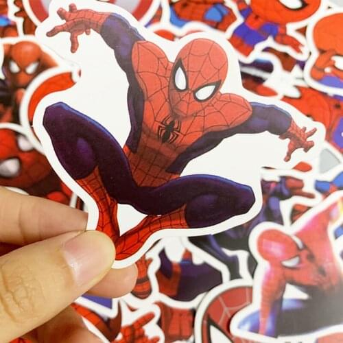 35 Marvel Anime Spiderman Cartoon Stickers Luggage Laptop Refrigerator Helmet Waterproof Graffiti Stickers