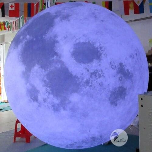 High Quality PVC Party Decoration Mall Stage LED Inflatable Moon Balloon