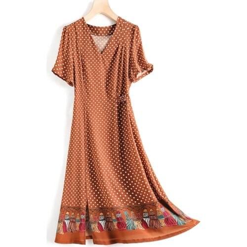 2021 summer womens fashion French romantic elegance floral printing silk x long Beach Travel dress one piece