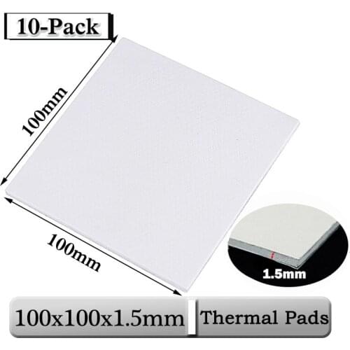 10Pcs/Lot Gdstime 100mmx100mmx1.5mm White 0.15cm 15mm Thin Thickness CPU Cooling Pad 100mm Cooling Conductive Silicone Thermal