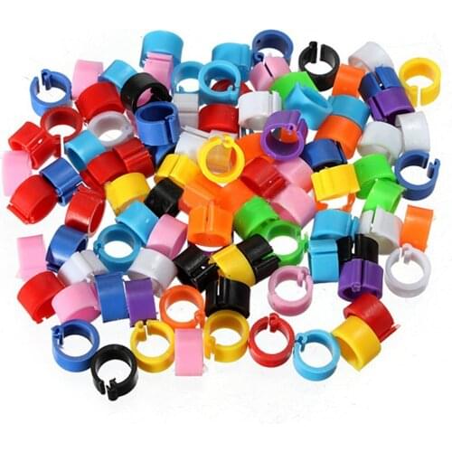 100Pcs Bird Clip on Leg Rings Chicken Identification Bands Tags for Chicks Chickens Pigeons Parrot Poultry Tiny Bantams