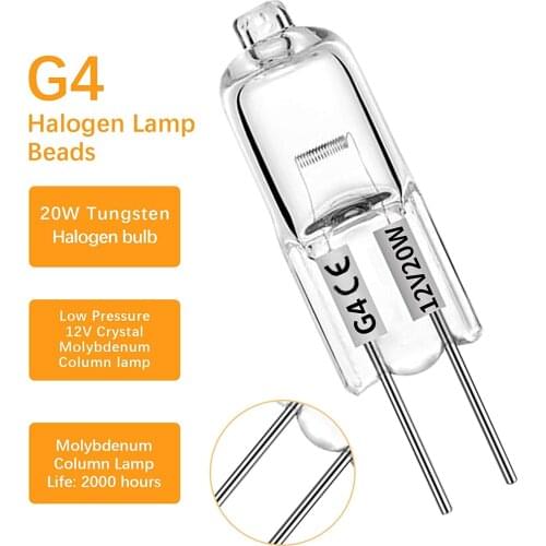 12/10pcs G4 Halogen Light Bulbs 12V 20W 2700K Warm White Light Clear Capsule for Signal Lights High Quality halogen bulbs#p35