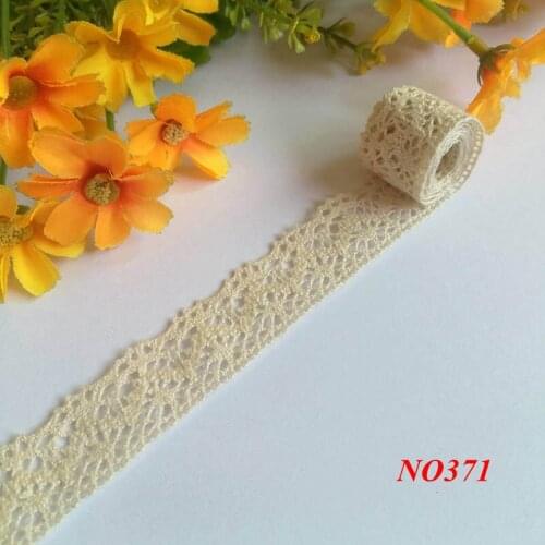 12 yards/lot 100% Cotton Lace Trim Ribbon 20mm Beige Cotton Lace Trim Embroidery Lace Trim and Lace Fabric