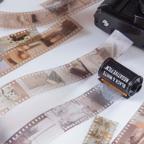 BULA Decorative 15 Pcs/bag Vintage Retro Style Hand Account DIY Decoration Collage Material Strip Retro Film Stickers