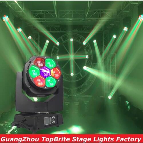 2020 Free Shipping High Quality 7x15 RGBW 4IN1 Zoom Wash Beam LED Bee Eyes Moving Head Lights For Stage Dj Disco Laser Light