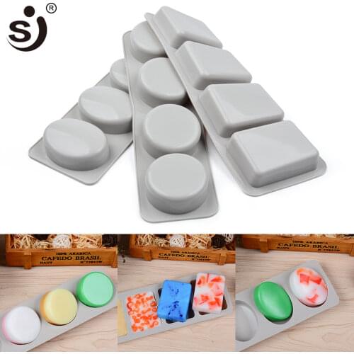4-grids Multi-function Silicone Soap Mold DIY Handmade Craft 3D Kitchen Making Forms Baking Soap Mould for Soap Making