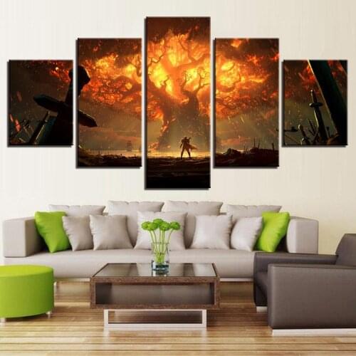 5 piezas HD Video caliente juego de World of DOTA 2 pintura cartel decorativo arte mural casa habitación decoración de