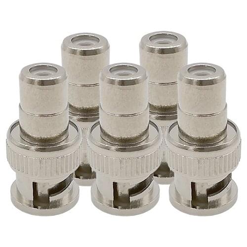 ALLiSHOP 5Pcs BNC Male to RCA Female Coax Cable Connector Adapter Coupler for CCTV Camera