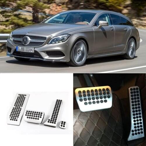 Brand New 4pcs Aluminium Non Slip Foot Rest Fuel Gas Brake Pedal Cover For Benz CLS-Class 2013-2016