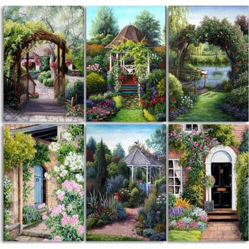 Diy 5d Diamond Painting Art Scenery Diamond EmbroideryArt Mosaic Flower Landscape Handmade Gift Home Decor