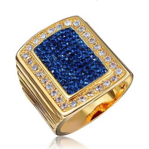 Sparkling Ring Yellow Gold Filled Thick Ring Band Womens Mens Jewelry Size 7,8,9