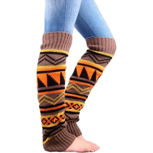 Bohemia Comfy Geometric Pattern Color Block Long Boot Socks for Outdoor