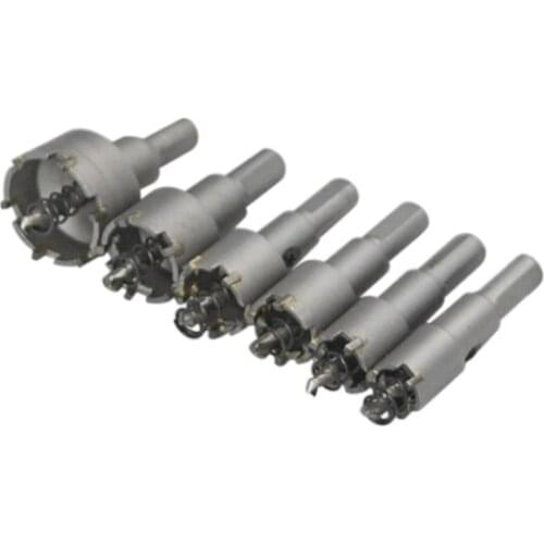 6Pcs/Set 16-32mm Steel Tungsten Carbide Tipped TCT Core Drill Bit Hole Saw Cutter Set Hole Saw Alloy Cutter Wood Metal Drilling