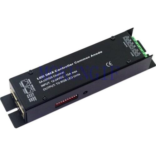 Fasy shipping 10pcs Easy CA-DMX-32 3CH DMX512 Controller case LED decoder 3 channel 1 group For LED DC5V-24V Output to RGB LEDs