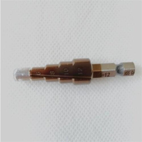 Quick-change 1/4" Hex Shank Step Cone Drill Bit 4-12mm Hole Cutte