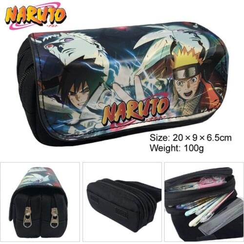 2021 Naruto Anime Pencill Case School Cartoon Black Pen Bag School Supplies Stationery Schoolbag Birthday Party Learning package