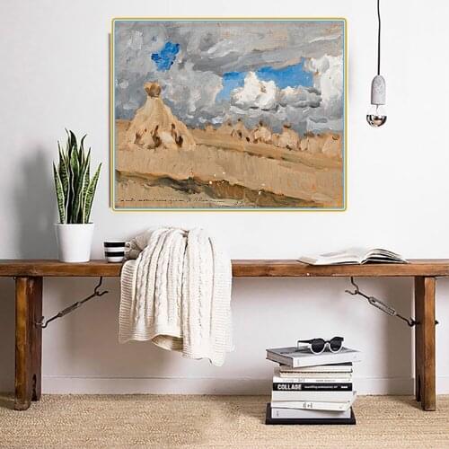 Citon Levitan Isaak Iliich《Haystacks in a Russian Landscape》Canvas Oil Painting Art Picture Modern Wall Decor Home Decoration