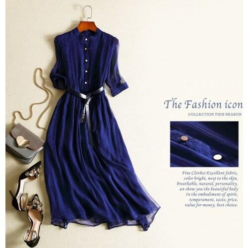 Long Red Silk Summer Elegant Women Dress Fashion Ladies Dresses New Arrival Solid O-neck Vestidos OQ062290 Pph422