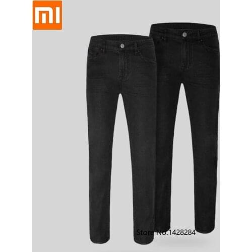 Xiaomi Classic Black Mens Jeans Cotton Smith Casual Slim Straight Jeans Stretch Denim Pants Spring Autumn man' Trousers