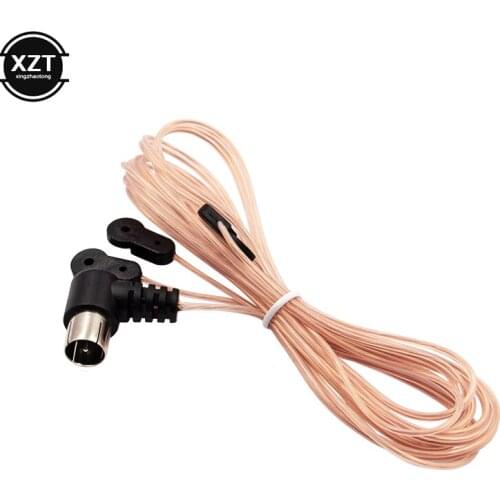 FM Radio Antenna 75 OFM Dipole Indoor T Antennas Copper HD Aerial Receiver Male Type F Connector For FM Radio Stations Indoor