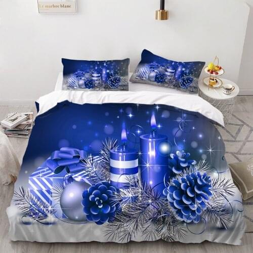 2/3 Pieces Blue Candlelight Bedding Set Romantic And Charming Bed Quilt Cover Mystery Blue Home Textile Cover