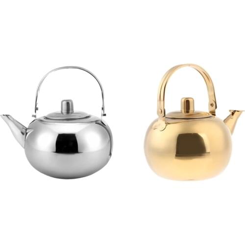 Lightweight Extra Sturdy Stainless Steel Tea Kettle Teapot 1L/1.5L/2L/2.5L for Outdoor Camping Home Kitchen Cooking