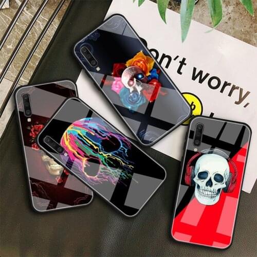 Fashion Cool Skull Art Tempered Glass Case For Samsung Galaxy A10S A10E A20S A20E A30S A40 A50S A60 A70 A80 A90 A6 A7 A8 Shell