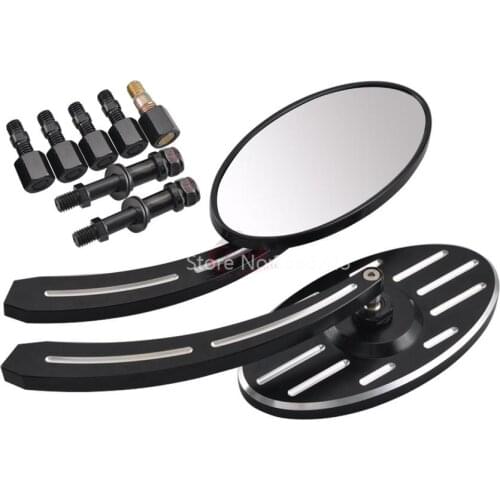 Motorcycle Aluminum Edge Cut Rear View Mirrors 10mm 8mm Standard Long Bolts Fits For Harley Sportster XL 883 1200 Dyna Softail