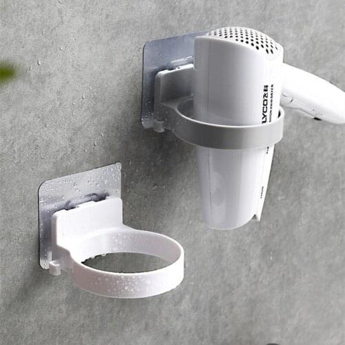 1PC Wall-Mount Hair Dryer Holder ABS Storage Shelves Hairdryer Shelf Auto-stick Shower Racks Bathroom Organizer Home Accessories