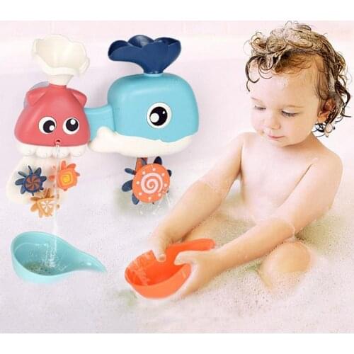New Hot Selling Baby Bath Toys for Children Bathroom Water Playing Whale Octopus Spray Water Windmill for Kids Summer Shower