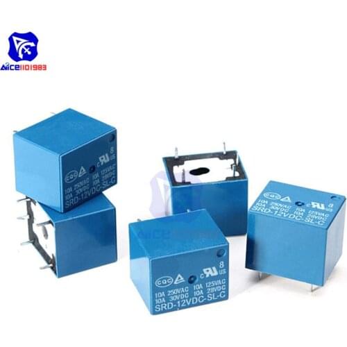 5PCS/Lot 3V 5V 6V 9V 12V 24V 48V 5 Pin DC Relay Module SRD-DC-SL-C Series PCB Relay Board for Arduino Household Appliance