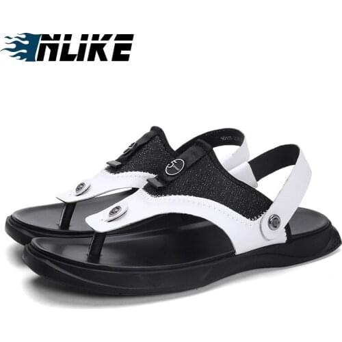 Men Sandals Summer Genuine Leather Roman Sandals Male Casual Shoes