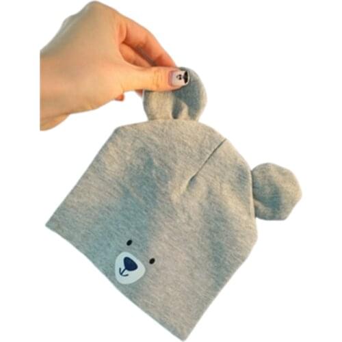 Newborn 6 months-1 year teddy baby hat with ear earflap beanie for boys and girls toddlers children kids cotton bear cap