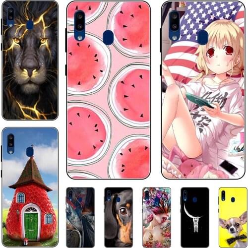 Silicone Cover For Samsung Galaxy A20 A 20 2019 A205F A205 SM-A205F Case Soft TPU Protective Phone Case Cartoon Bumper Shell
